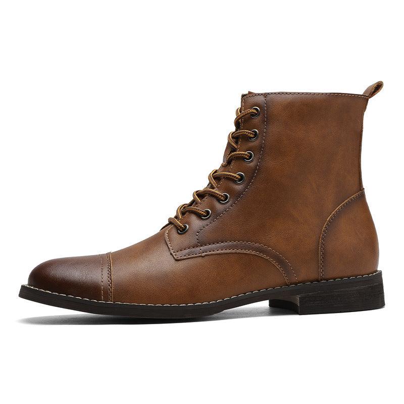 Men's shoes plus cashmere cotton shoes leather boots ankle boots - Trendha