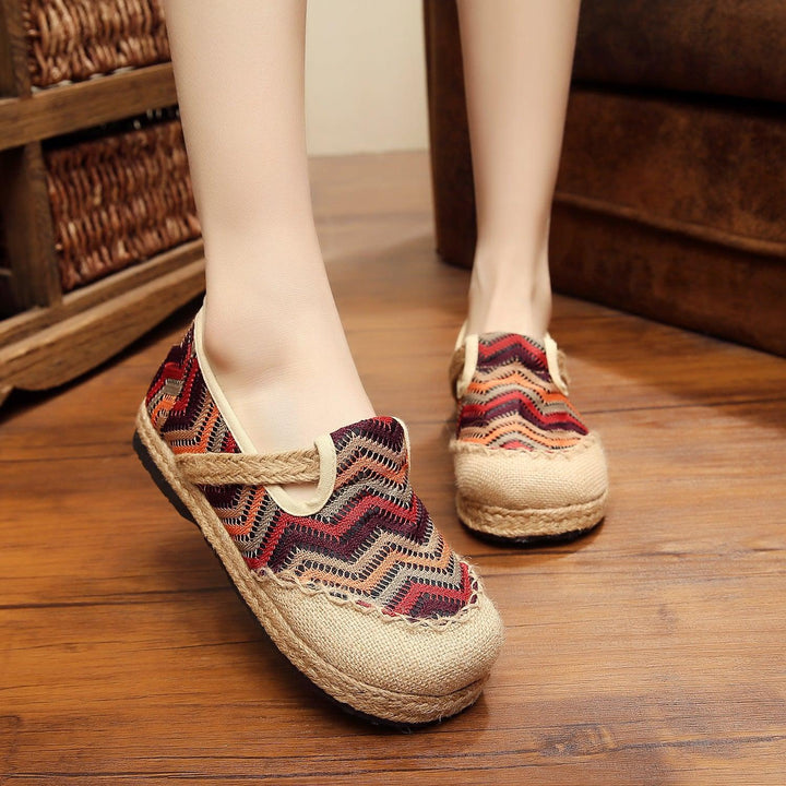 Linen Shoes Summer Fashion Easy To Wear Non-slip Deep Mesh Shoes - Trendha