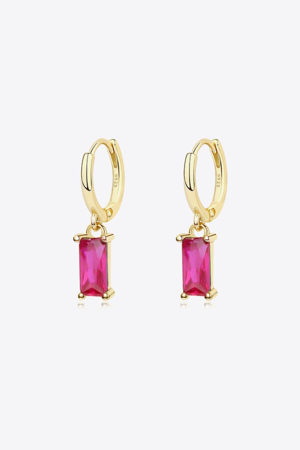 Retro 925 Sterling Silver Cubic Zirconia Drop Earrings - Trendha
