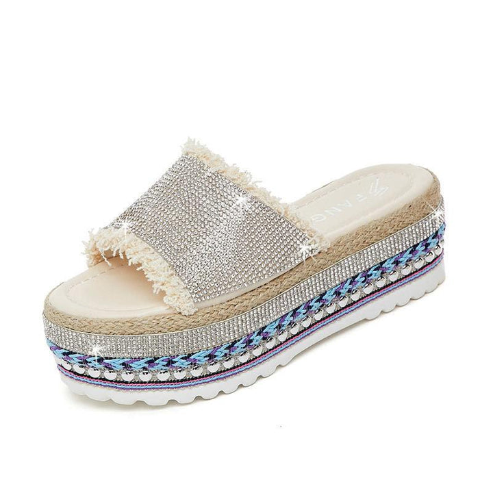 Casual Sponge Cake Thick-soled Increase Women's Slippers - Trendha