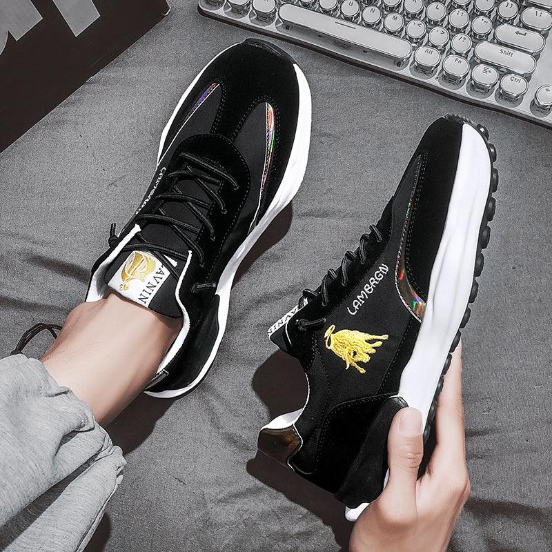 Breathable Cloth Surface Thick Bottom Casual Color Matching Trendy Men's Shoes - Trendha