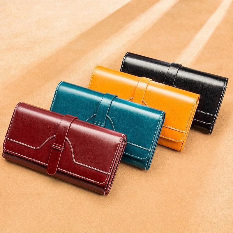 Split-Cowhide Foldover Wallet