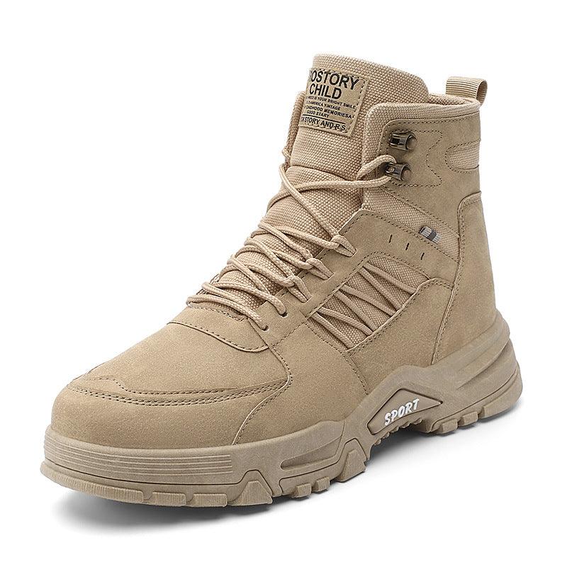 Men's High Top Men's Autumn And Winter Leather Work Shoes - Trendha