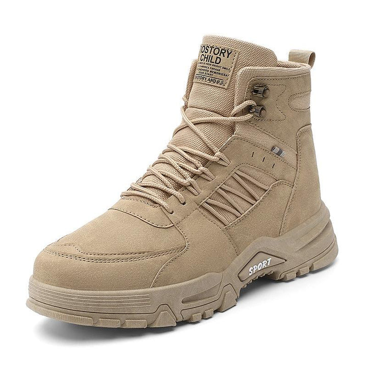 Men's High Top Men's Autumn And Winter Leather Work Shoes - Trendha