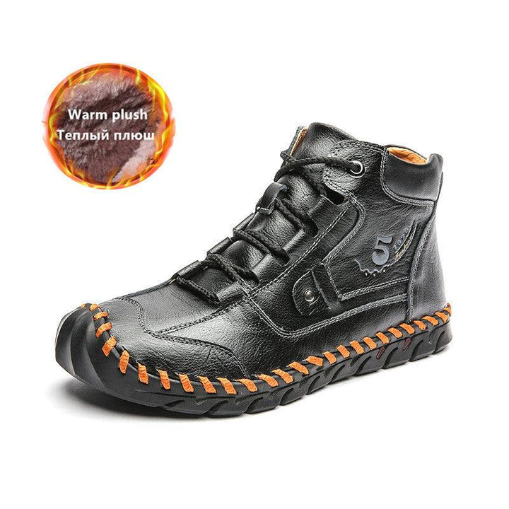 Leather shoes plus size Martin boots - Trendha