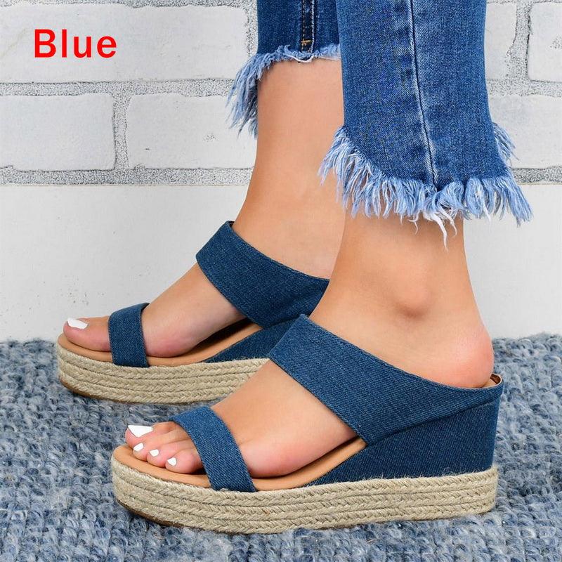 Lady's Sandals with Wedge Heel Twine - European and American Style Fashion Footwear - Trendha