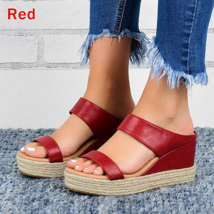 Lady's Sandals with Wedge Heel Twine - European and American Style Fashion Footwear - Trendha