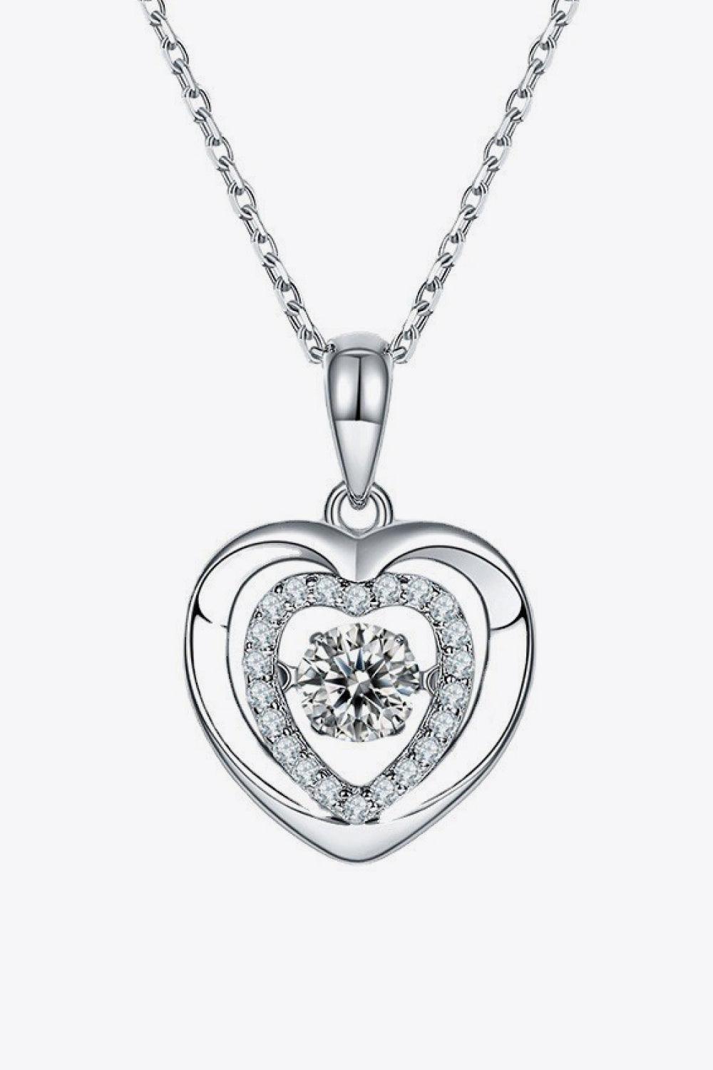 Moissanite Heart Pendant Necklace - Trendha