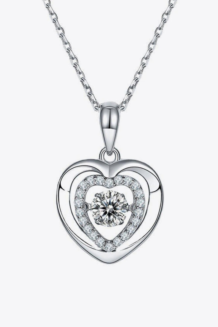 Moissanite Heart Pendant Necklace - Trendha