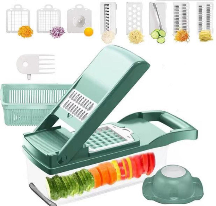 12 In 1 Manual Vegetable Chopper Kitchen Gadgets Food Chopper Onion Cutter Vegetable Slicer - Trendha