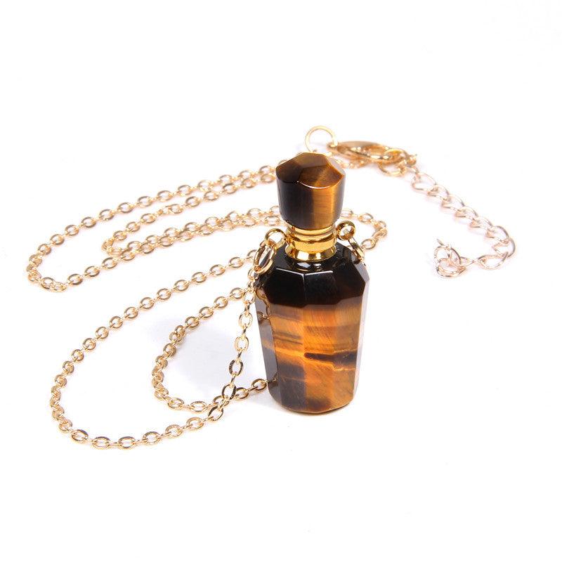 Perfume bottle crystal pendant necklace - Trendha