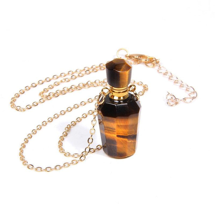 Perfume bottle crystal pendant necklace - Trendha