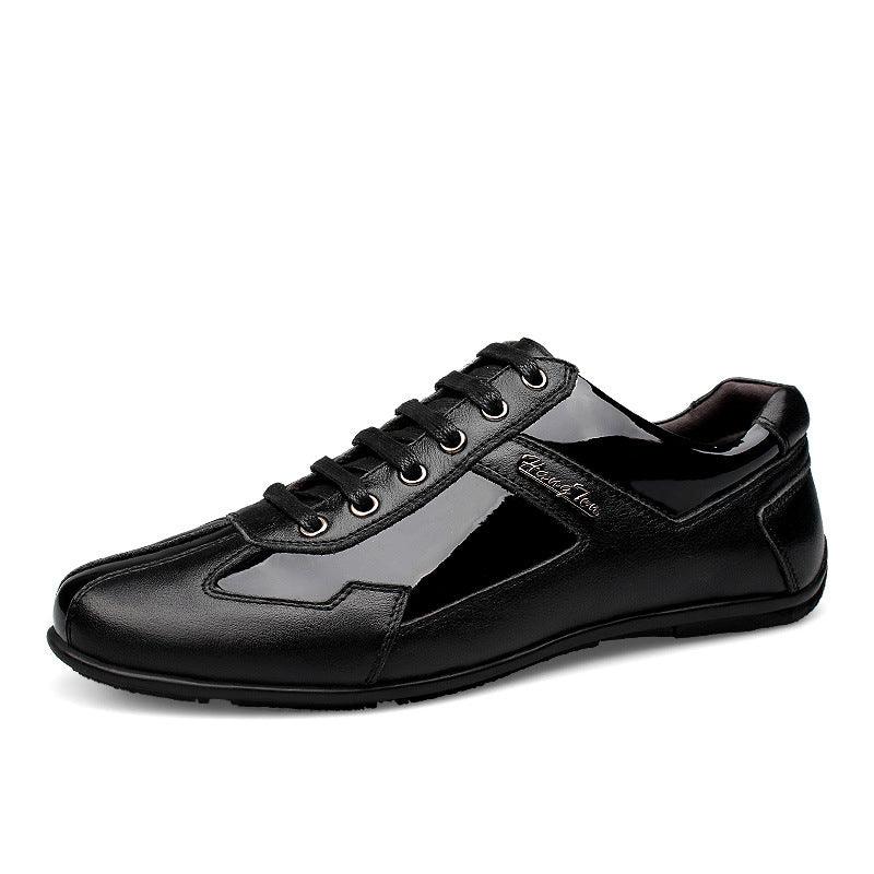 Men's first layer leather Korean shoes - Trendha