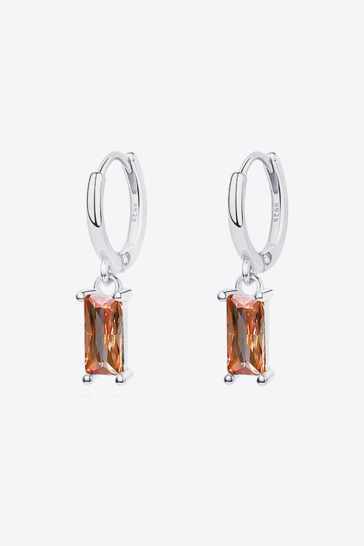 Retro 925 Sterling Silver Cubic Zirconia Drop Earrings - Trendha