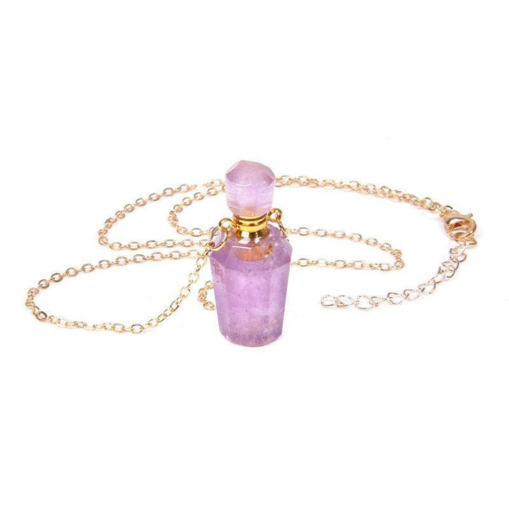 Perfume bottle crystal pendant necklace - Trendha
