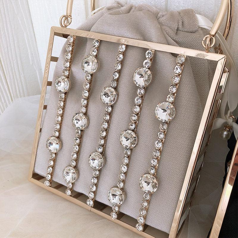 Niche Diamond-studded Dinner Bag Fashionable Metal - Trendha