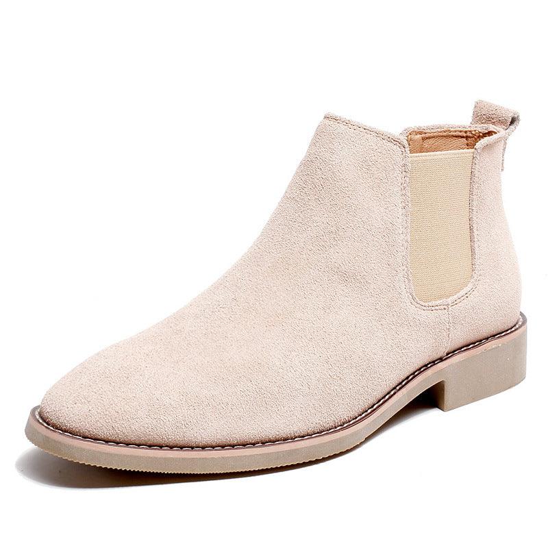 Men's pointed toe suede frosted Martin boots - Trendha