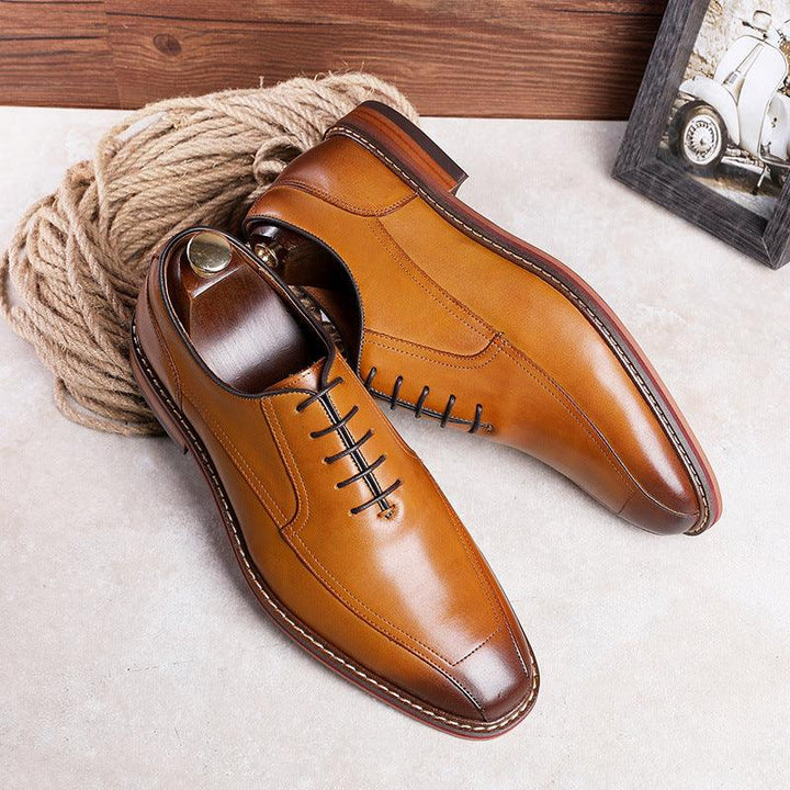 Men's Top Layer Leather Retro Trendy Shoes - Trendha