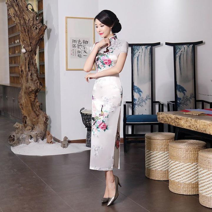 Chinese style spring and summer improved cheongsam dress long - Trendha