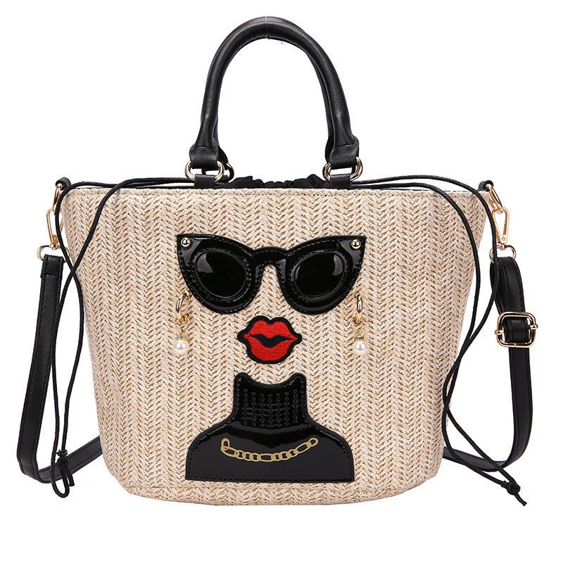 Fashion Cartoon Straw Shoulder Messenger Bag - Trendha