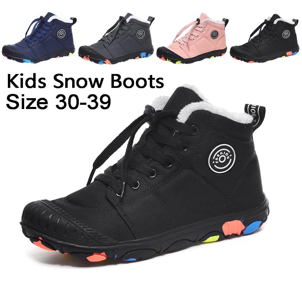 Fashion Winter Warm Kids Snow Boots Waterproof Unsex Round Toe Children Sneaker - Trendha