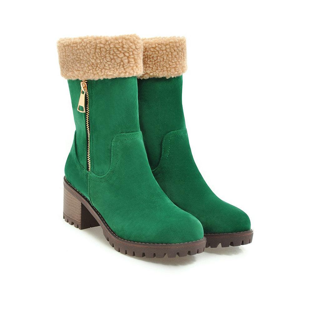 Short Plush Rubber Snow Boot - Trendha