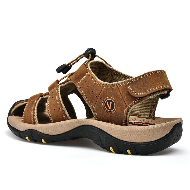 Sandals Men's Trendy Leather Toe Slippers Outdoor Sports Casual Shoes - Trendha