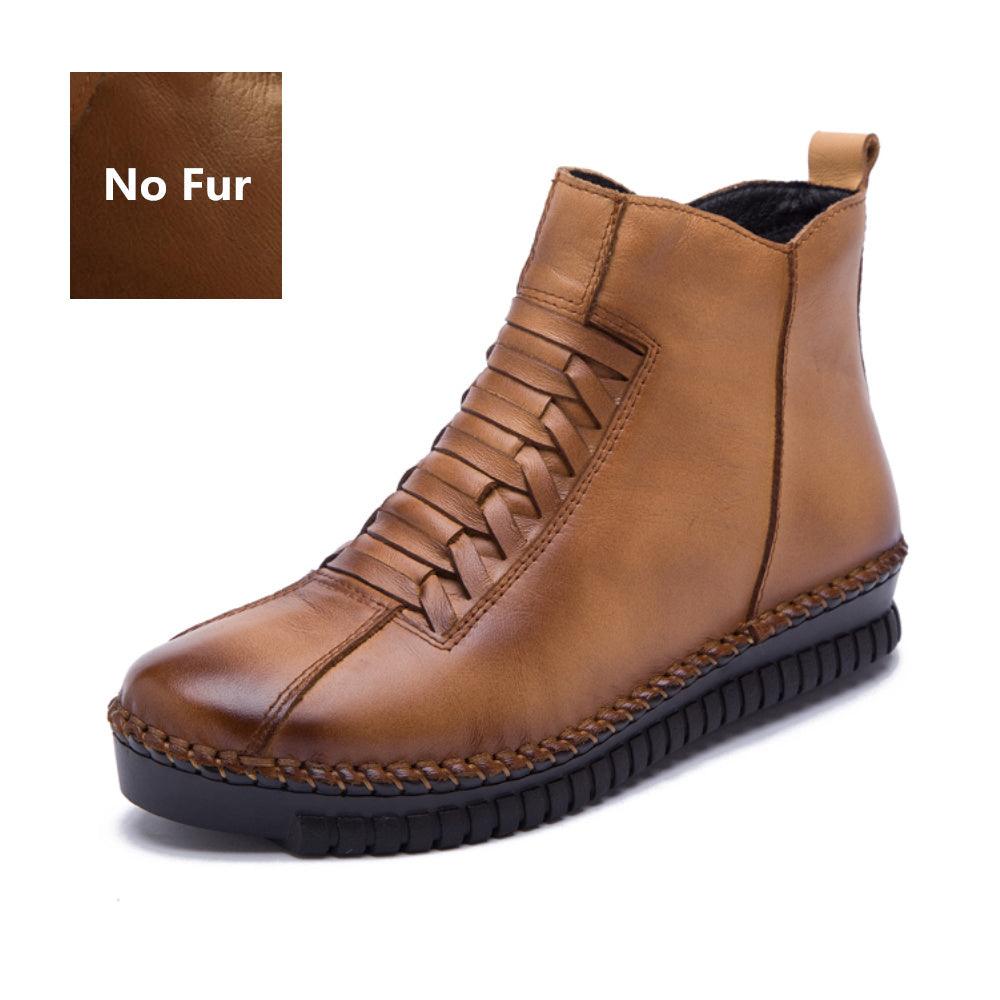 Leather shoes snow boots - Trendha