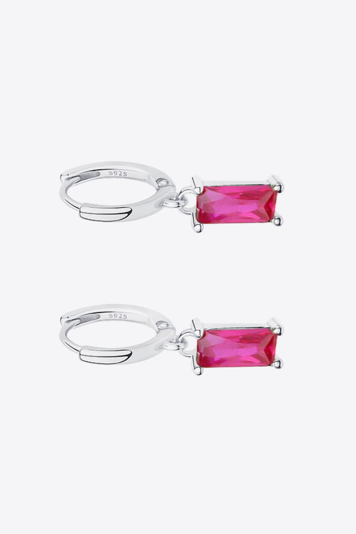 Retro 925 Sterling Silver Cubic Zirconia Drop Earrings - Trendha