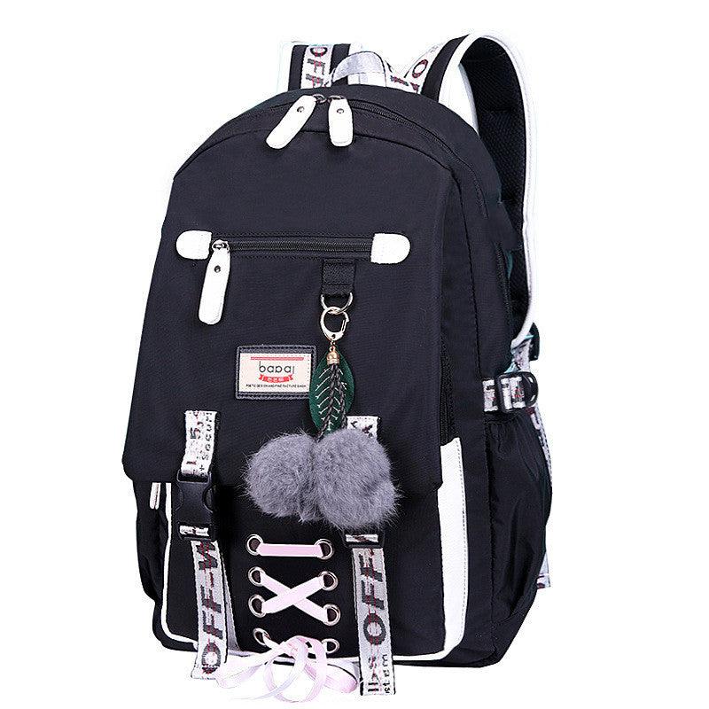 Female Backpack Student School Bag Junior High School Student High School Student Student Backpack Printing - Trendha