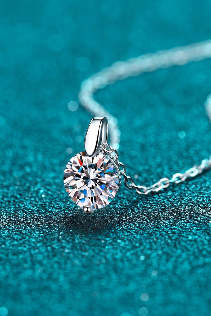 Minimalist 925 Sterling Silver Moissanite Pendant Necklace - Trendha