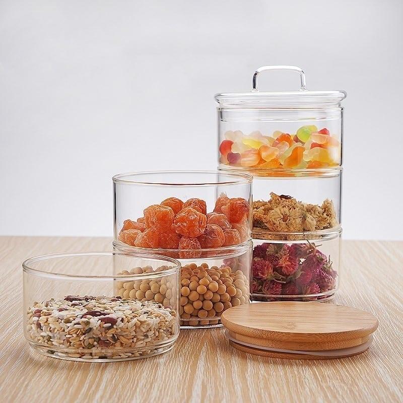 3 Layer Glass Food Storage Jar
