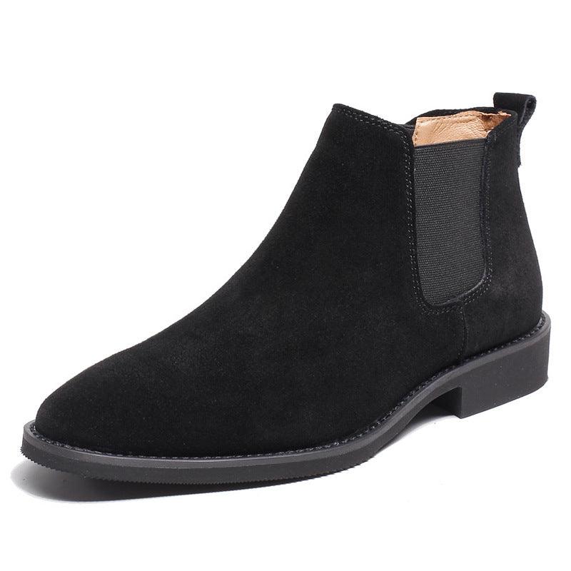 Men's pointed toe suede frosted Martin boots - Trendha