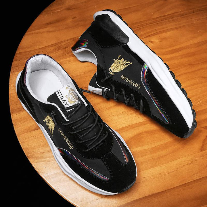 Breathable Cloth Surface Thick Bottom Casual Color Matching Trendy Men's Shoes - Trendha
