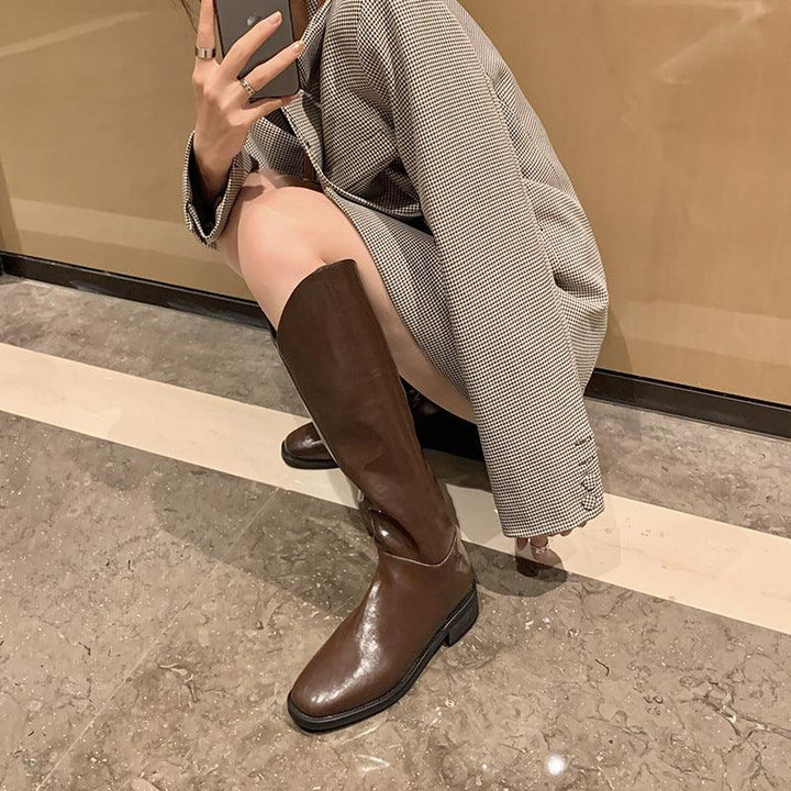 Casual Flat Retro High-top Knight Boots - Trendha