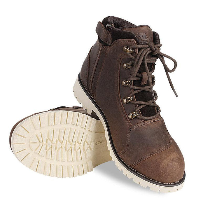 Anti-Drop Protection Retro Motorcycle Cowhide Boots - Trendha