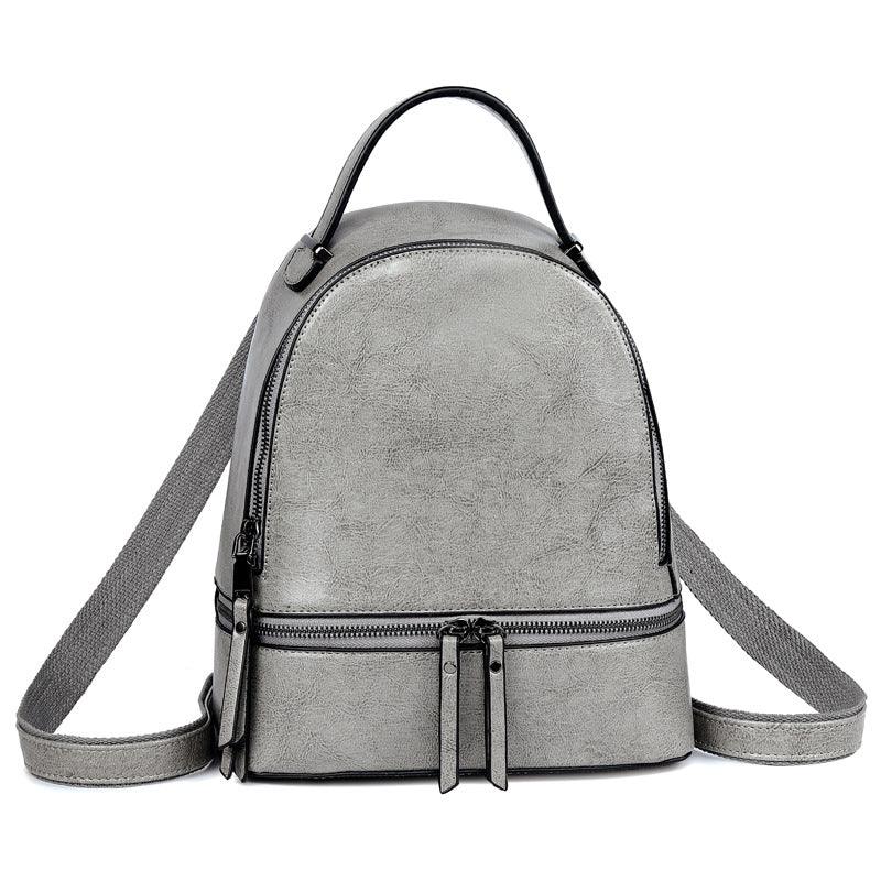 Fashion Temperament Gentle Leather Backpack Fashion Oil Wax Cowhide - Trendha