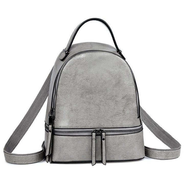 Fashion Temperament Gentle Leather Backpack Fashion Oil Wax Cowhide - Trendha
