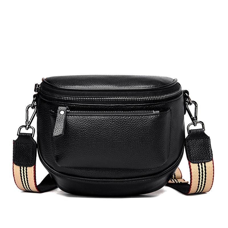Fashion Lady Leather Diagonal Saddle Bag