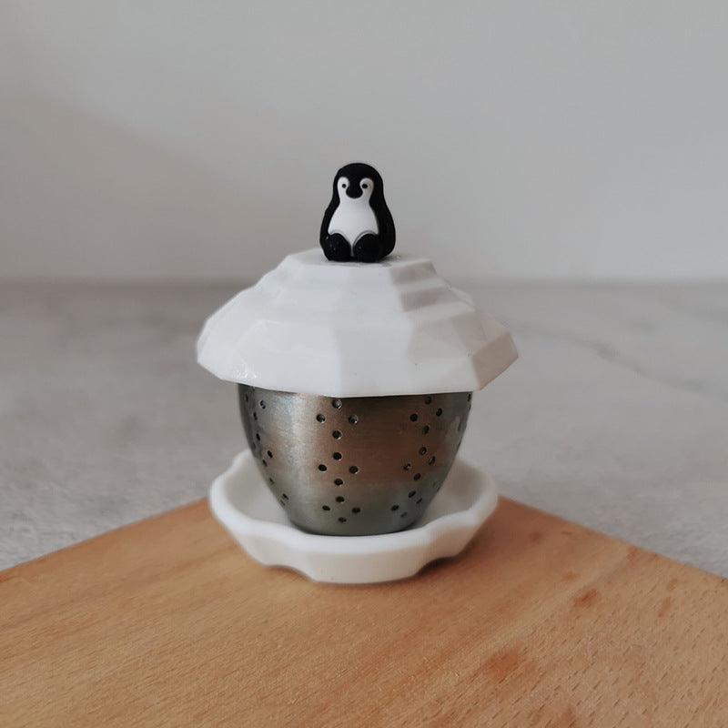 Penguin-Topped Stainless Steel Tea Infuser