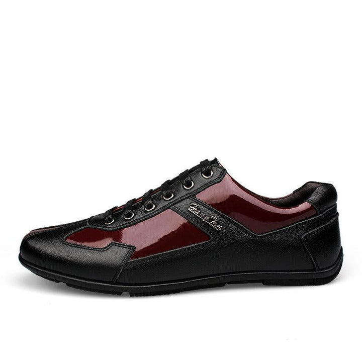 Men's first layer leather Korean shoes - Trendha