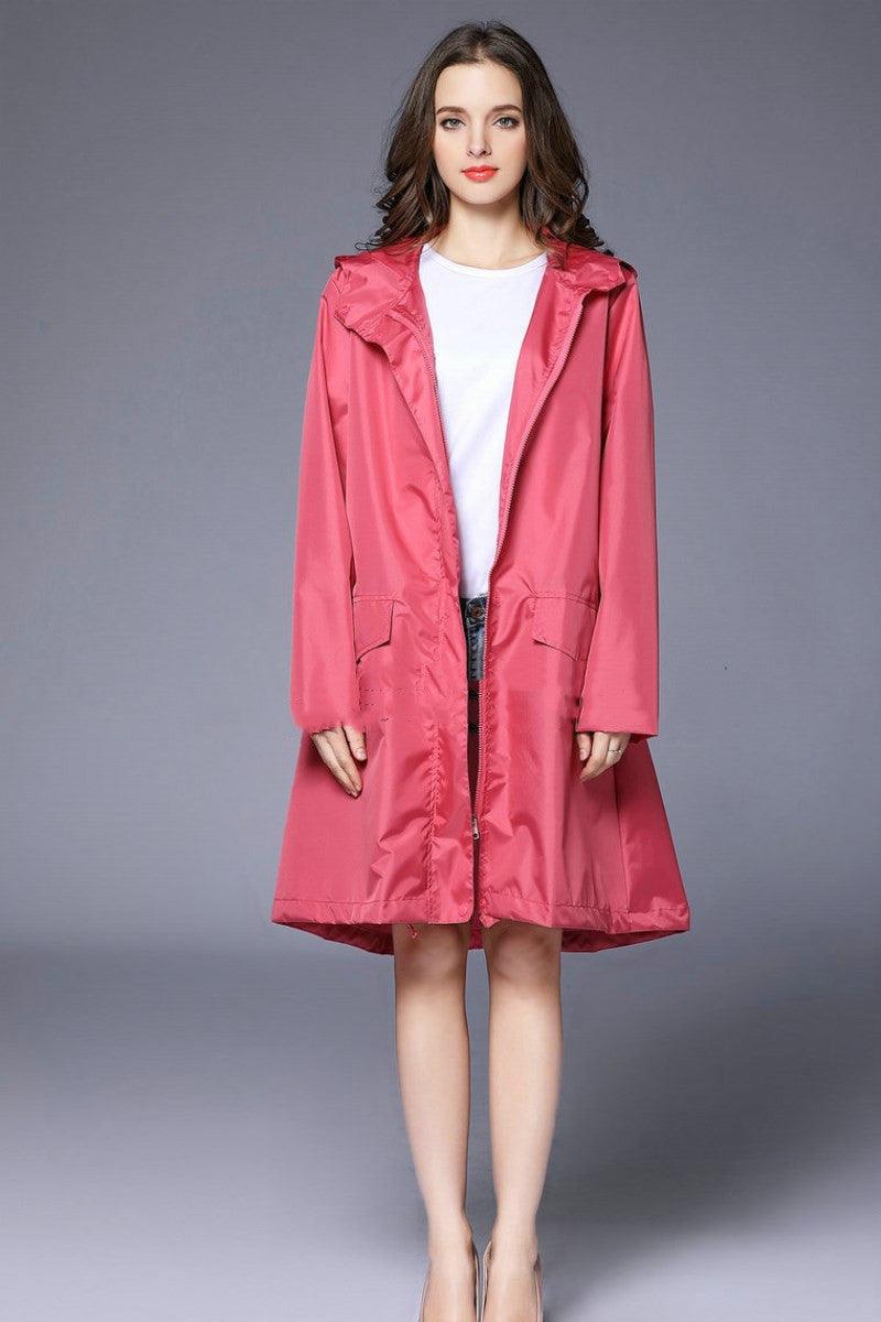 Waterproof and Breathable Hiking One-piece Raincoat
