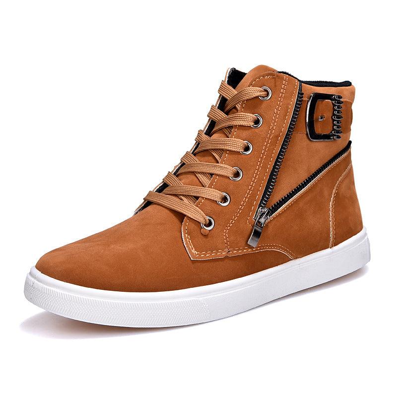 Winter Men's Boots Buckle Metrosexual Shoes Korean High Shoes British Style Casual Shoes - Trendha