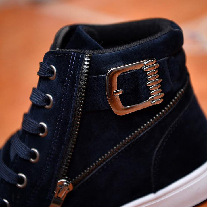 Winter Men's Boots Buckle Metrosexual Shoes Korean High Shoes British Style Casual Shoes - Trendha