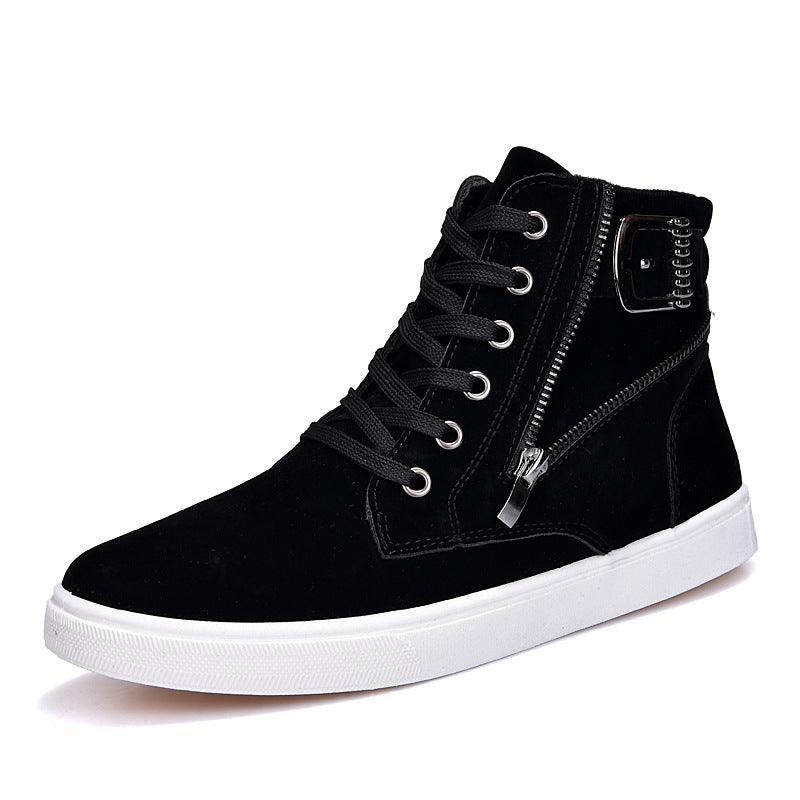 Winter Men's Boots Buckle Metrosexual Shoes Korean High Shoes British Style Casual Shoes - Trendha