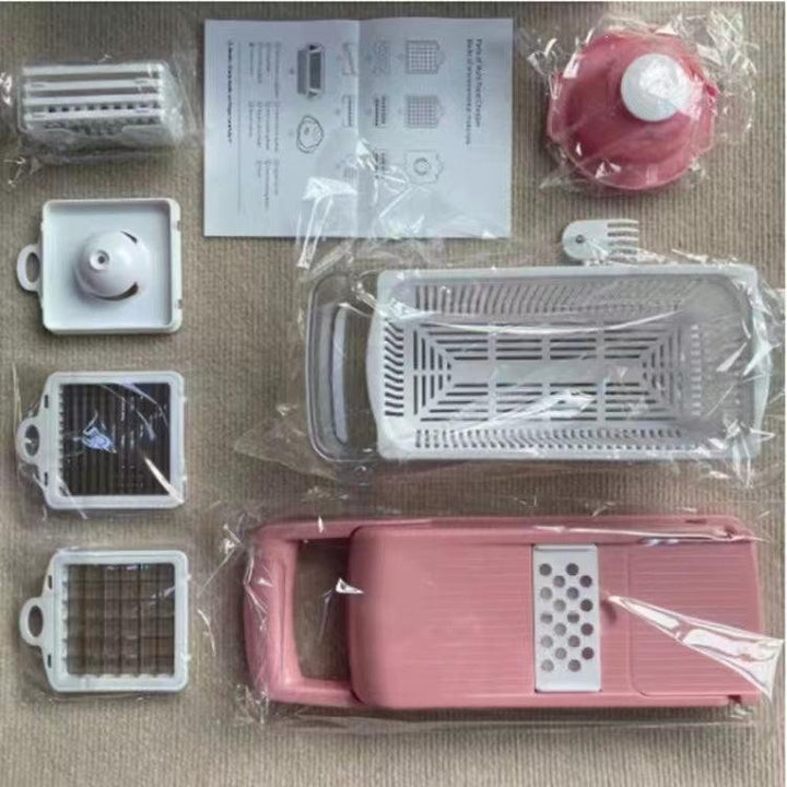 12 In 1 Manual Vegetable Chopper Kitchen Gadgets Food Chopper Onion Cutter Vegetable Slicer - Trendha