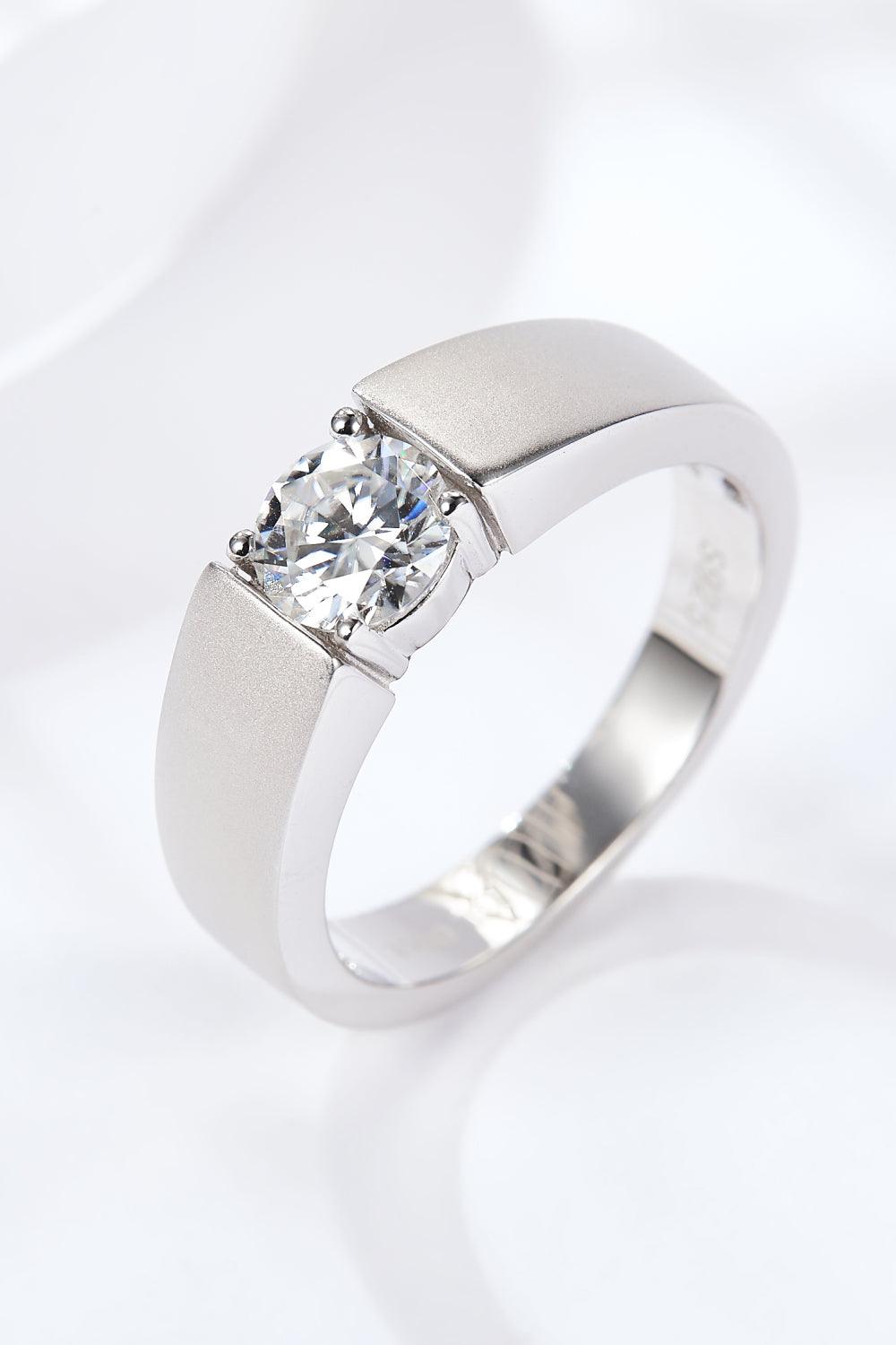 925 Sterling Silver I Carat Moissanite Ring - Trendha