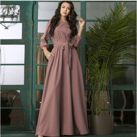 Lantern Sleeve long dress - Trendha