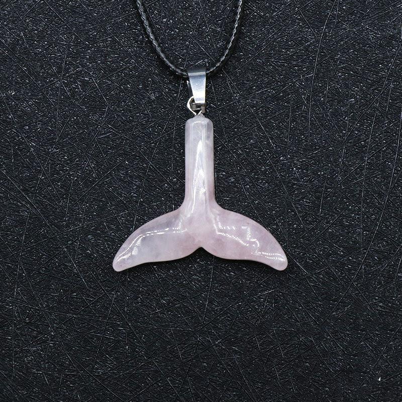 Pink crystal fishtail necklace - Trendha