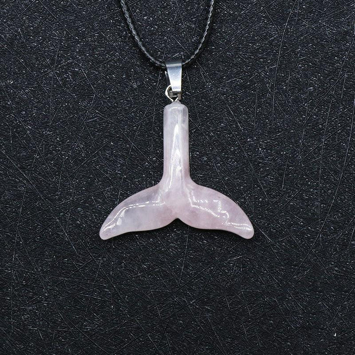 Pink crystal fishtail necklace - Trendha